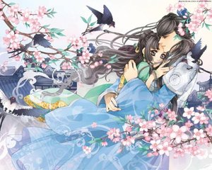 一男子和一女子拔萝卜可看全身